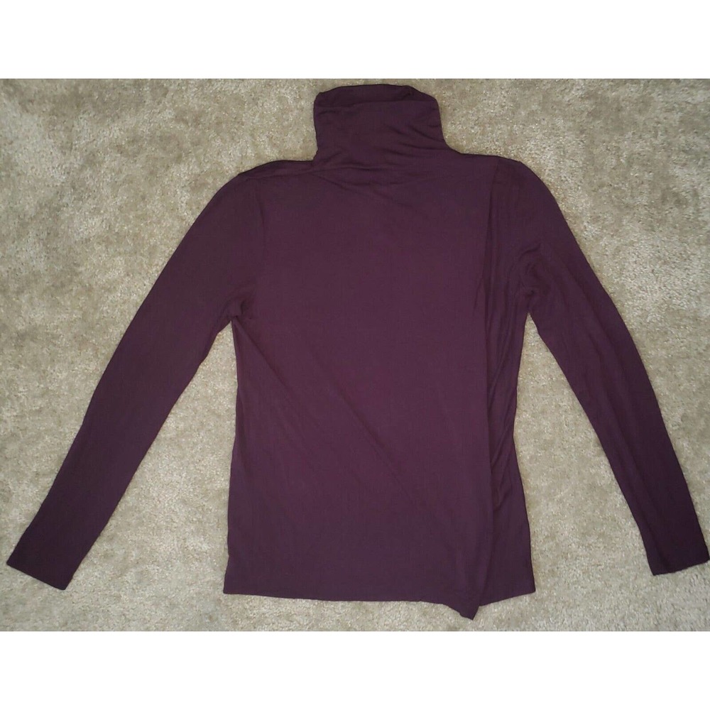 CLUB MONACO Viscose Burgundy Turtleneck long sleeves Blouse Women Size Small